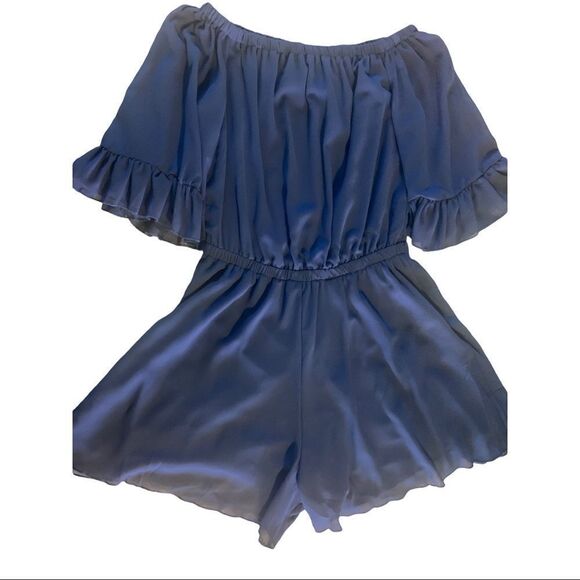 Blue Flowy Romper   - Picture 1 of 4